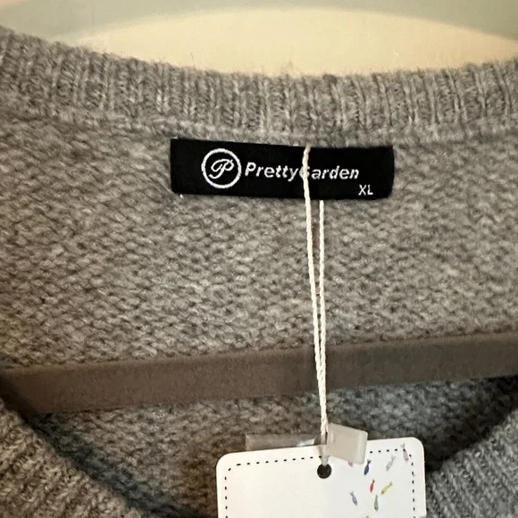 Pretty Garden Classic Gray Cardigan Size XL NWT - Picture 3 of 7